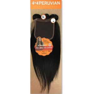 Laflare 100% Virgin Human Hair 4X4 Peruvian Bundle Combo (Straight)